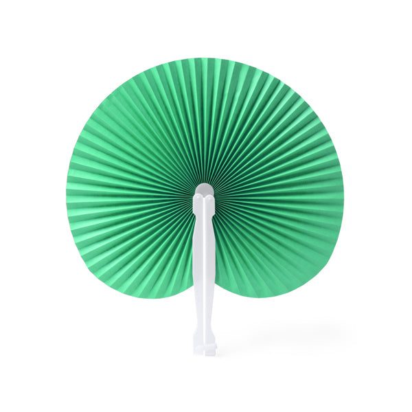 Abanicos KAORI en color verde helecho para personalizar con tu logo, nombre o foto