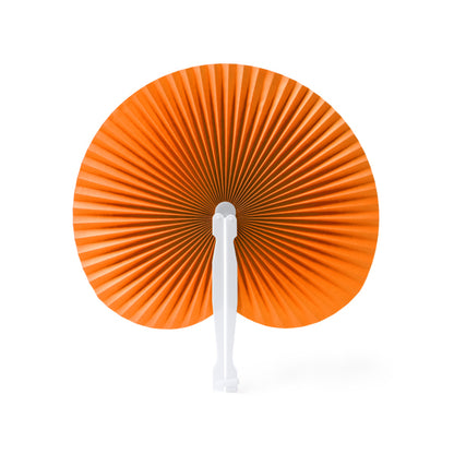 Abanicos KAORI en color naranja, personalización a medida en Gráficas Hugo