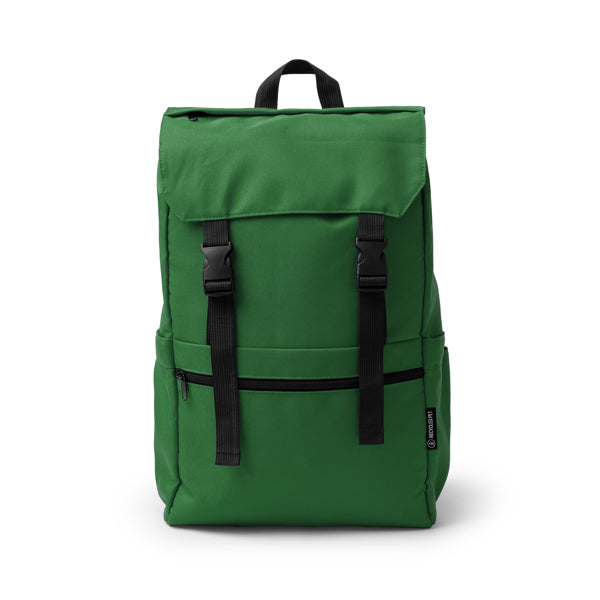Mochilas SOLAP en color verde oscuro — impresión personalizada de tu logo