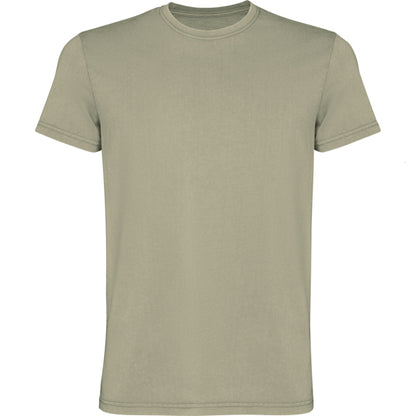 Camiseta manga corta CORGI en color kaki claro lavado — estampación y bordado de tu diseño
