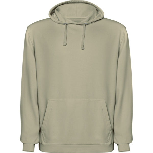Sudadera KENIA en color kaki claro lavado — estampación y bordado de tu diseño