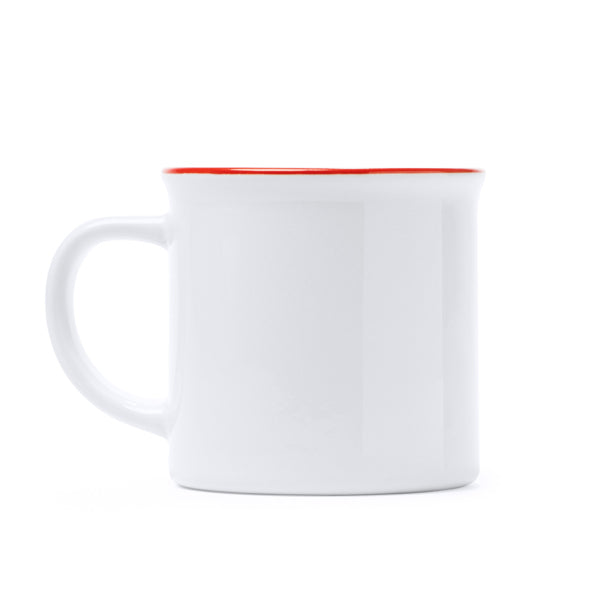 Taza KUMBO en color blanco/rojo — impresión personalizada de tu logo