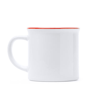 Taza KUMBO en color blanco/rojo — impresión personalizada de tu logo