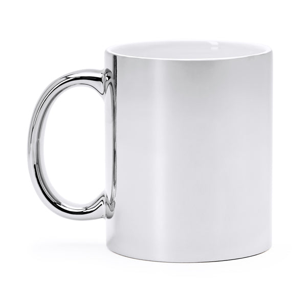 Taza ZALA en color plata para personalizar con tu logo, nombre o foto