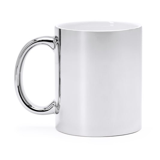 Taza ZALA en color plata para personalizar con tu logo, nombre o foto