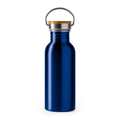 Botella BOINA en color royal, personalización a medida en Gráficas Hugo