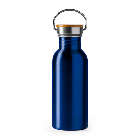Botella BOINA en color royal, personalización a medida en Gráficas Hugo