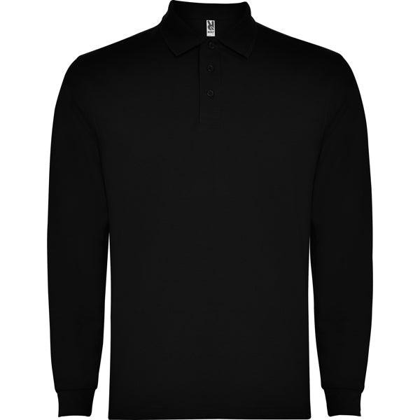 Polo manga larga CARPE en color negro para personalizar con tu logo, nombre o foto