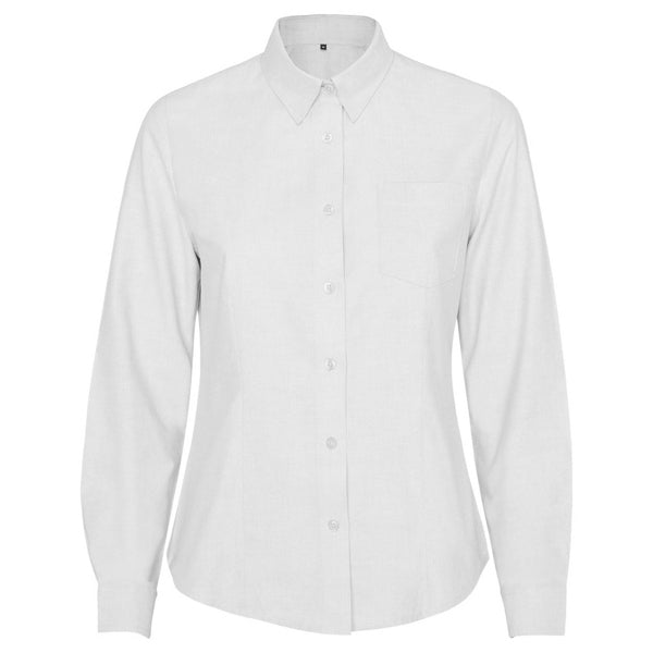 Camisa OXFORD WOMAN en color blanco — estampación y bordado de tu diseño