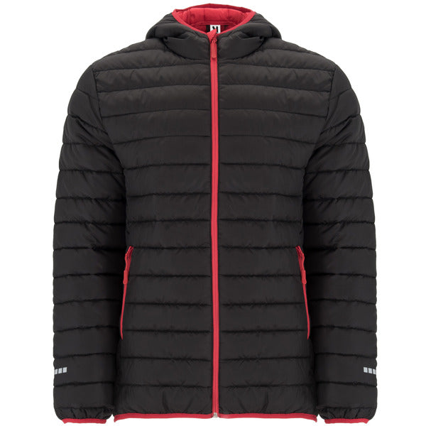 Abrigo NORWAY SPORT en color negro/rojo para personalizar con tu logo, nombre o foto