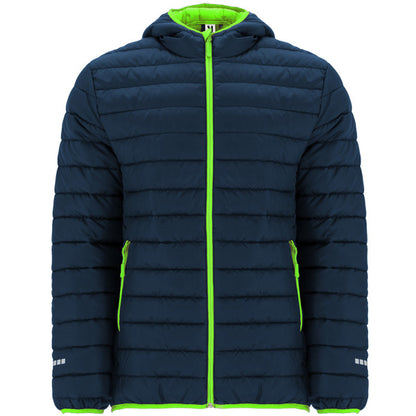 Abrigo NORWAY SPORT en color marino/verde fluor — estampación y bordado de tu diseño