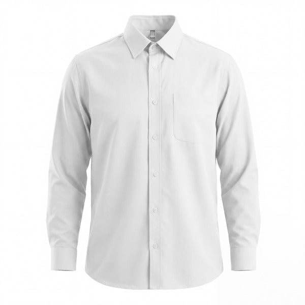 Camisa AIFOS L/S en color blanco — estampación y bordado de tu diseño