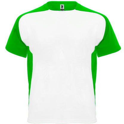Camiseta técnica BUGATTI en color blanco/verde helecho — estampación y bordado de tu diseño
