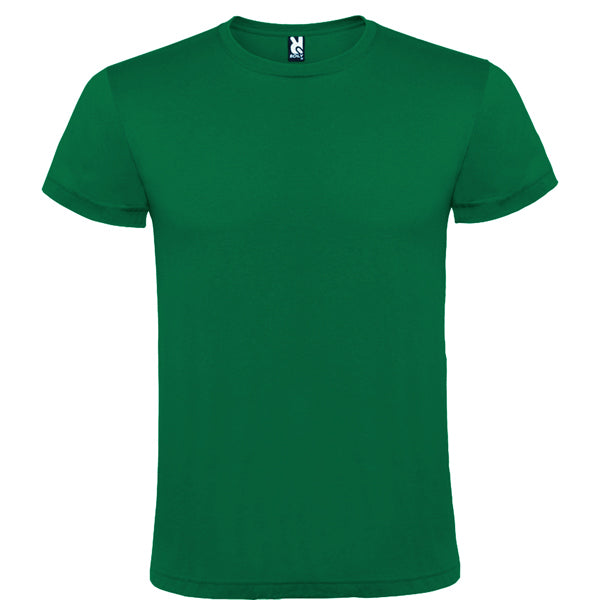 Camiseta manga corta ATOMIC 150 en color verde kelly — estampación y bordado de tu diseño