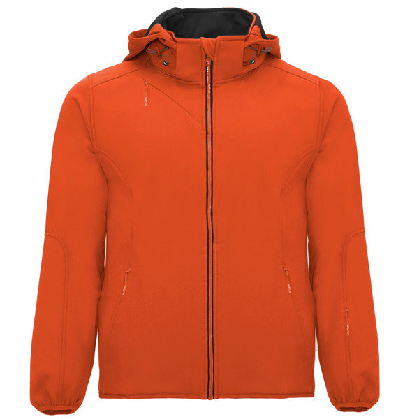 Softshell SIBERIA en color naranja bermellon/ebano para personalizar con tu logo, nombre o foto