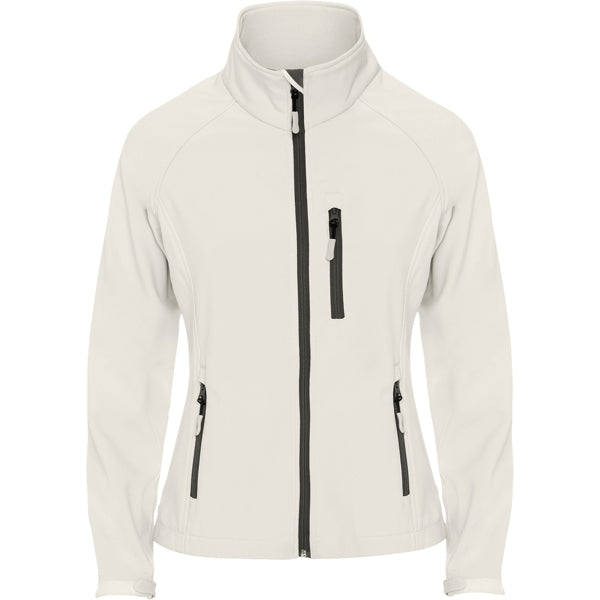 Softshell ANTARTIDA WOMAN en color blanco perla para personalizar con tu logo, nombre o foto