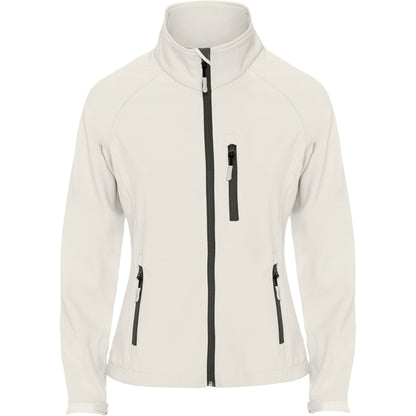 Softshell ANTARTIDA WOMAN en color blanco perla para personalizar con tu logo, nombre o foto