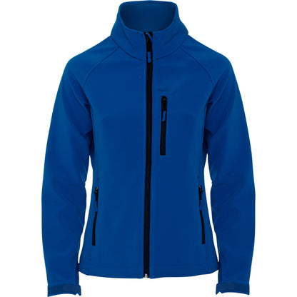 Softshell ANTARTIDA WOMAN en color royal — estampación y bordado de tu diseño
