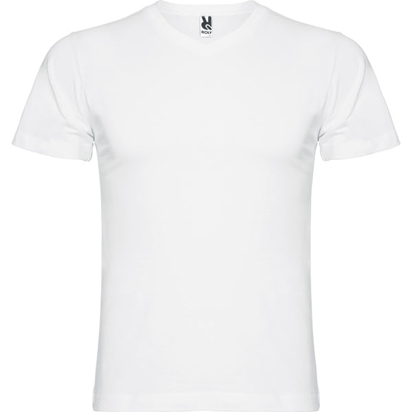 Camiseta manga corta SAMOYEDO en color blanco — estampación y bordado de tu diseño