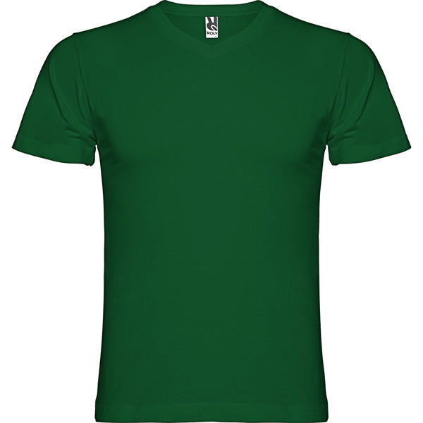 Camiseta manga corta SAMOYEDO en color verde botella — estampación y bordado de tu diseño