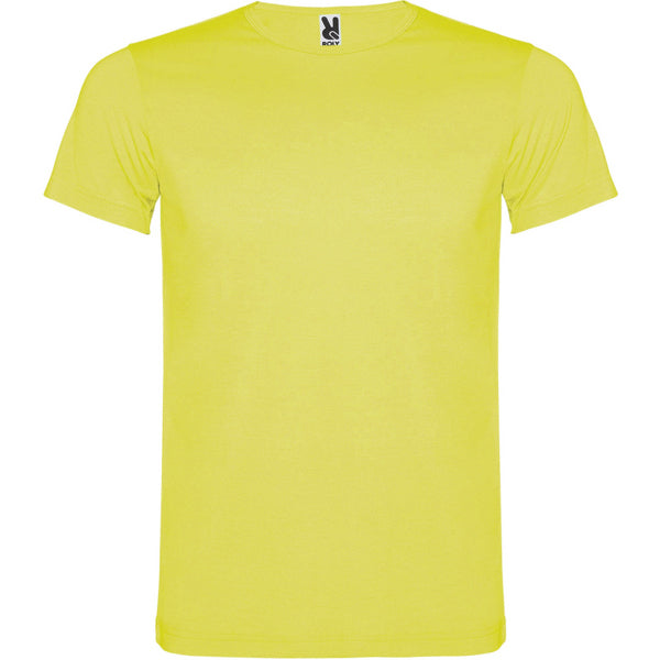 Camiseta manga corta AKITA en color amarillo fluor para personalizar con tu logo, nombre o foto