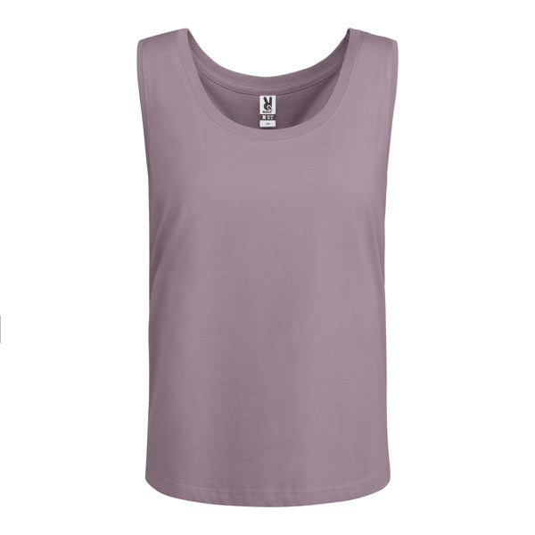 Camiseta de tirantes NARA en color lavanda para personalizar con tu logo, nombre o foto