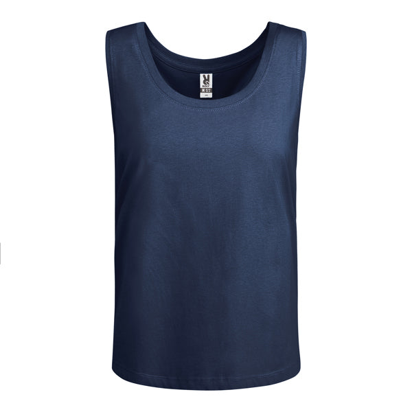 Camiseta de tirantes NARA en color marino, personalización a medida en Crea41