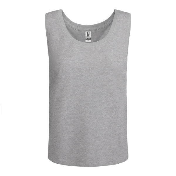 Camiseta de tirantes NARA en color gris vigore — estampación y bordado de tu diseño