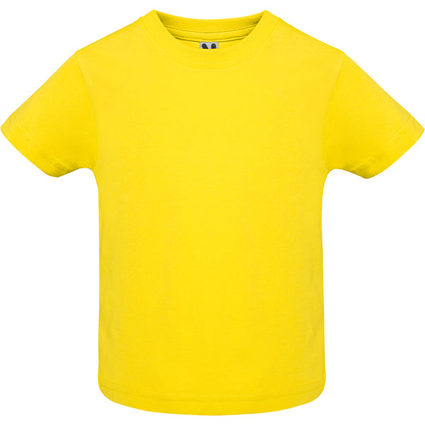 Camiseta manga corta BABY en color amarillo — estampación y bordado de tu diseño