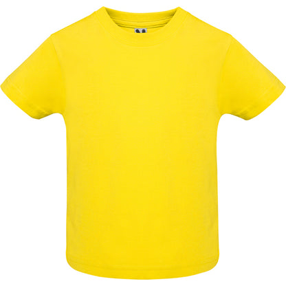 Camiseta manga corta BABY en color amarillo — estampación y bordado de tu diseño