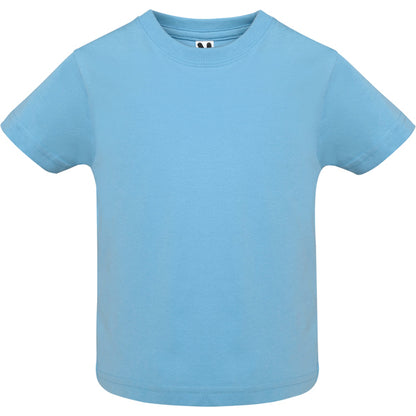 Camiseta manga corta BABY en color celeste para personalizar con tu logo, nombre o foto