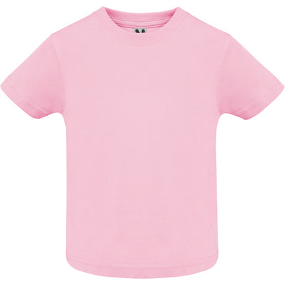 Camiseta manga corta BABY en color rosa claro para personalizar con tu logo, nombre o foto