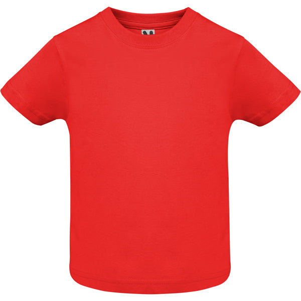 Camiseta manga corta BABY en color rojo, personalización a medida en Crea41