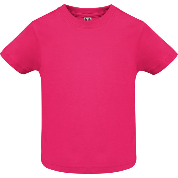 Camiseta manga corta BABY en color roseton — estampación y bordado de tu diseño
