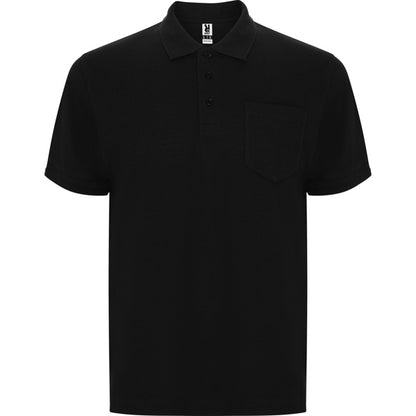 Polo manga corta CENTAURO PREMIUM en color negro — estampación y bordado de tu diseño