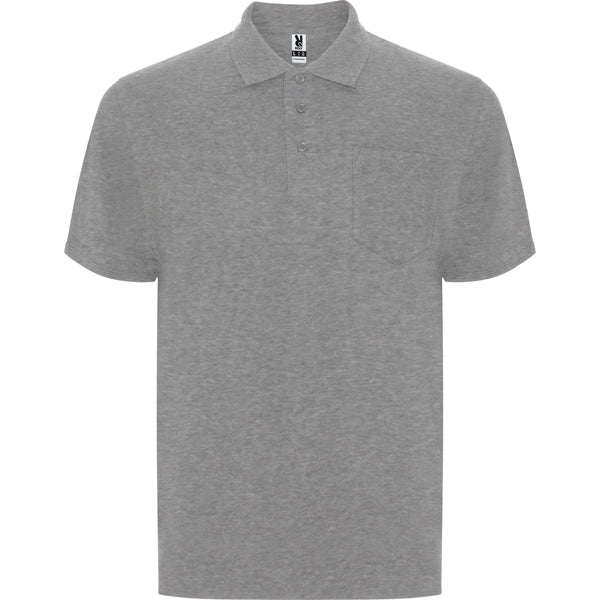 Polo manga corta CENTAURO PREMIUM en color gris vigore — estampación y bordado de tu diseño