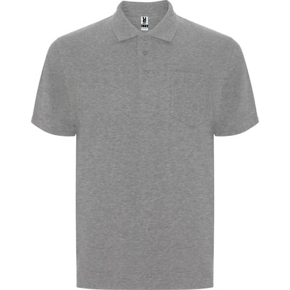 Polo manga corta CENTAURO PREMIUM en color gris vigore — estampación y bordado de tu diseño
