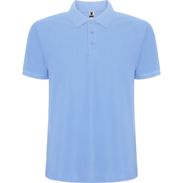 Polo manga corta PEGASO PREMIUM en color celeste para personalizar con tu logo, nombre o foto