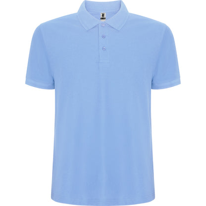Polo manga corta PEGASO PREMIUM en color celeste para personalizar con tu logo, nombre o foto