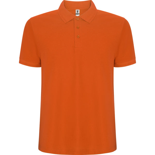 Polo manga corta PEGASO PREMIUM en color naranja — estampación y bordado de tu diseño