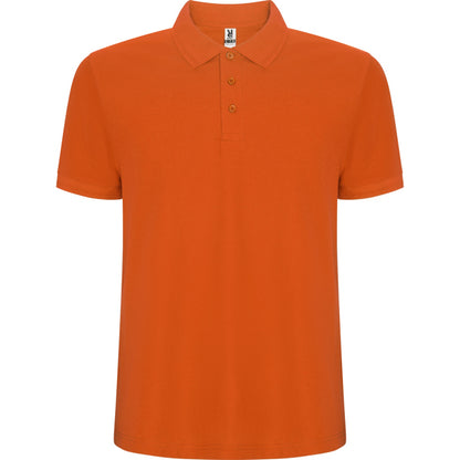 Polo manga corta PEGASO PREMIUM en color naranja — estampación y bordado de tu diseño