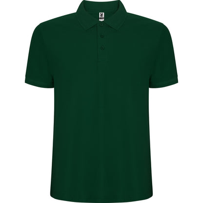 Polo manga corta PEGASO PREMIUM en color verde botella, personalización a medida en Gráficas Hugo