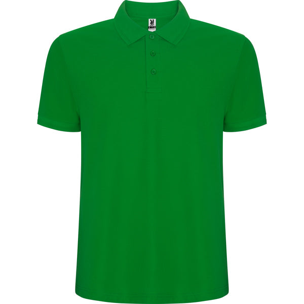 Polo manga corta PEGASO PREMIUM en color verde grass, personalización a medida en Gráficas Hugo