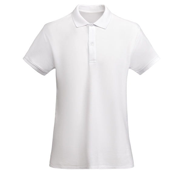 Polo manga corta PRINCE WOMAN en color blanco para personalizar con tu logo, nombre o foto