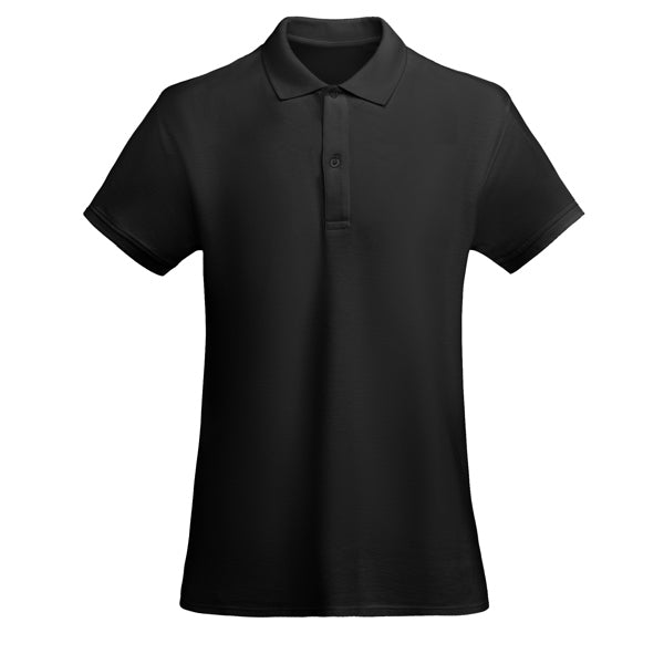 Polo manga corta PRINCE WOMAN en color negro, personalización a medida en Crea41