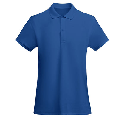 Polo manga corta PRINCE WOMAN en color royal — estampación y bordado de tu diseño