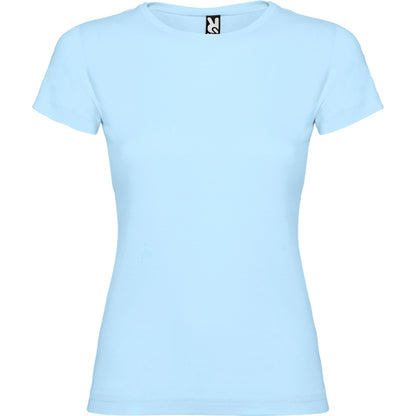 Camiseta manga corta JAMAICA en color azul sweet — estampación y bordado de tu diseño