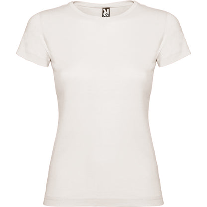 Camiseta manga corta JAMAICA personalizable online — blanco vintage, taller en Madrid