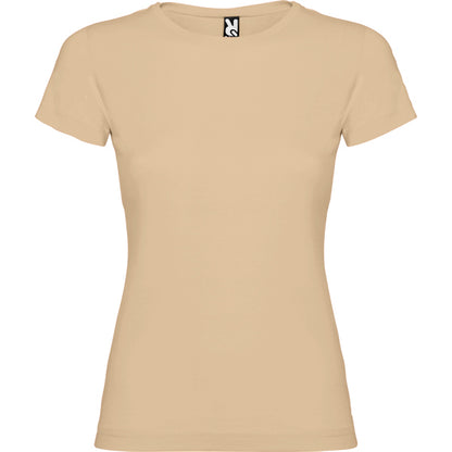 Camiseta manga corta JAMAICA en color angora — estampación y bordado de tu diseño