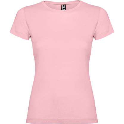 Camiseta manga corta JAMAICA en color rosa claro — estampación y bordado de tu diseño